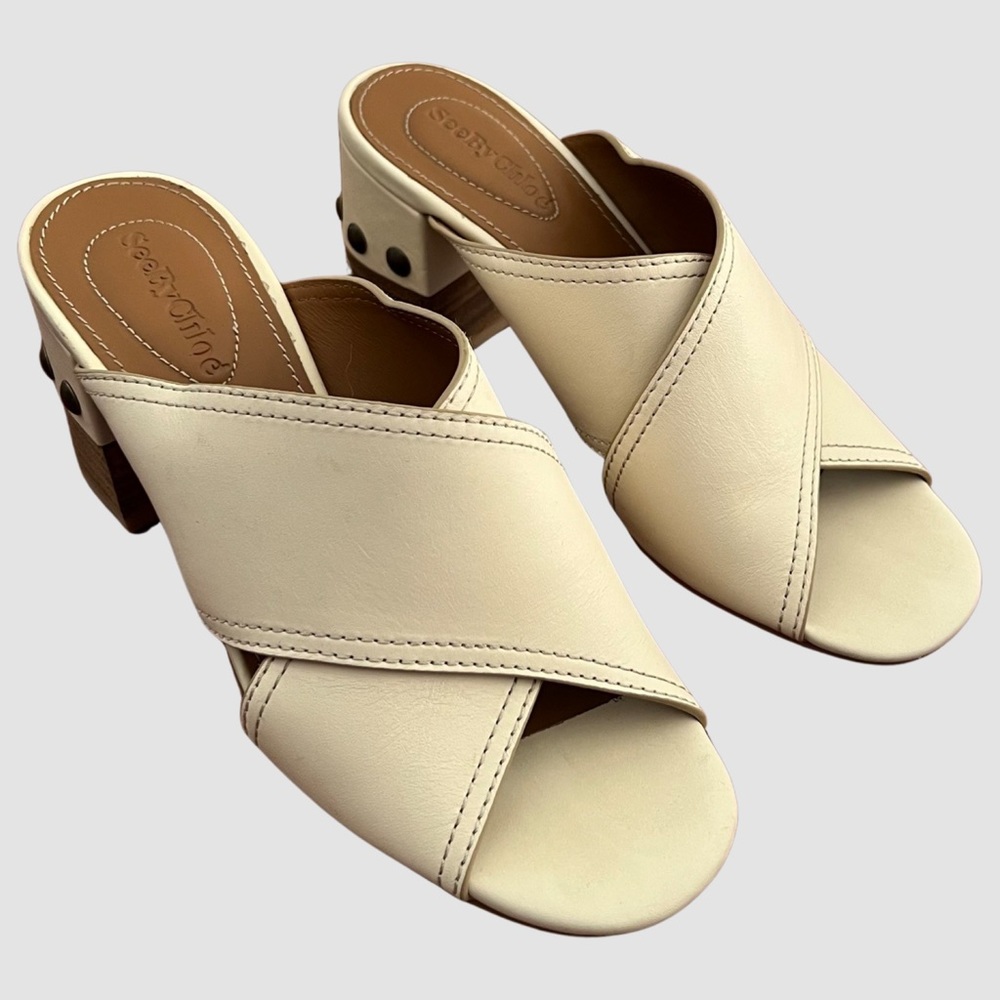 See By Chloé Studded Leather Sandals EU38 US7 ($395) - Picture 2 of 8